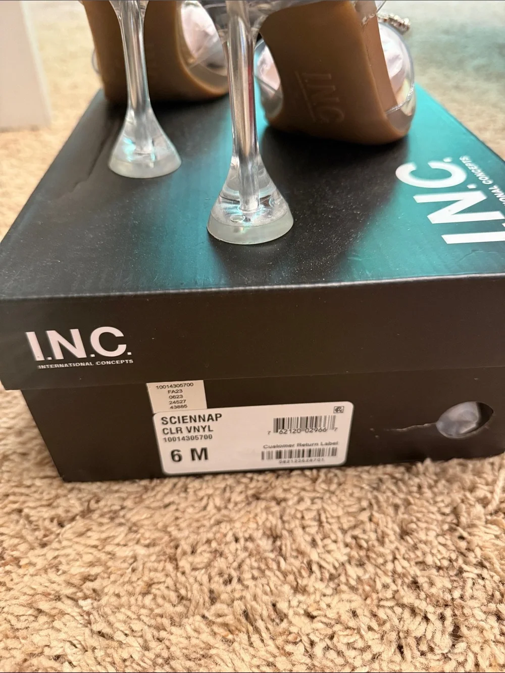INC International Concepts Scienna Clear Rhinestone Detail Pointed-Toe Heels